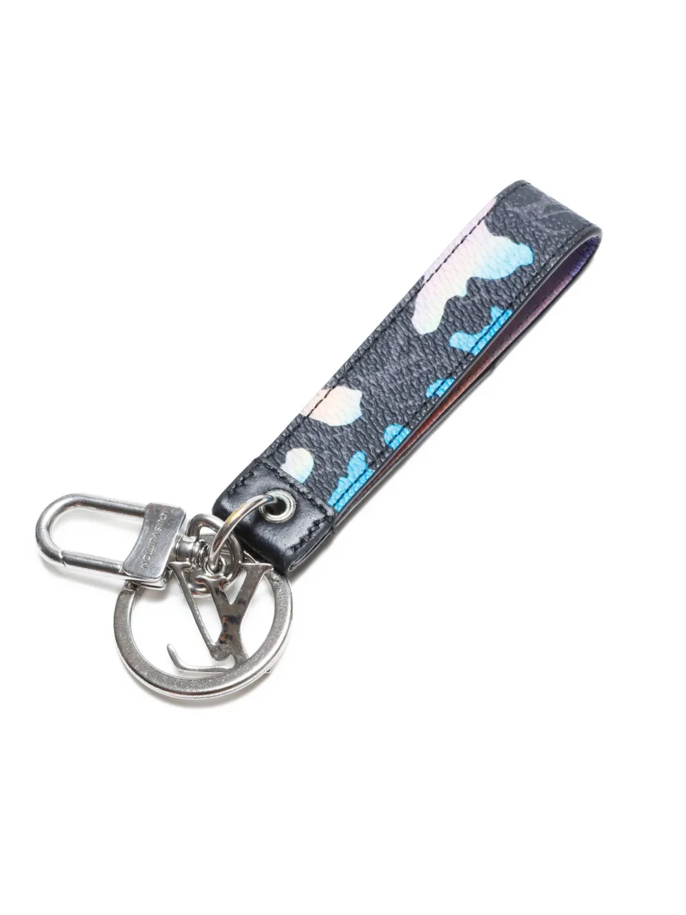 Pre-owned Louis Vuitton 2023 Dragonne Damier Spray Leather Key Holder In Black