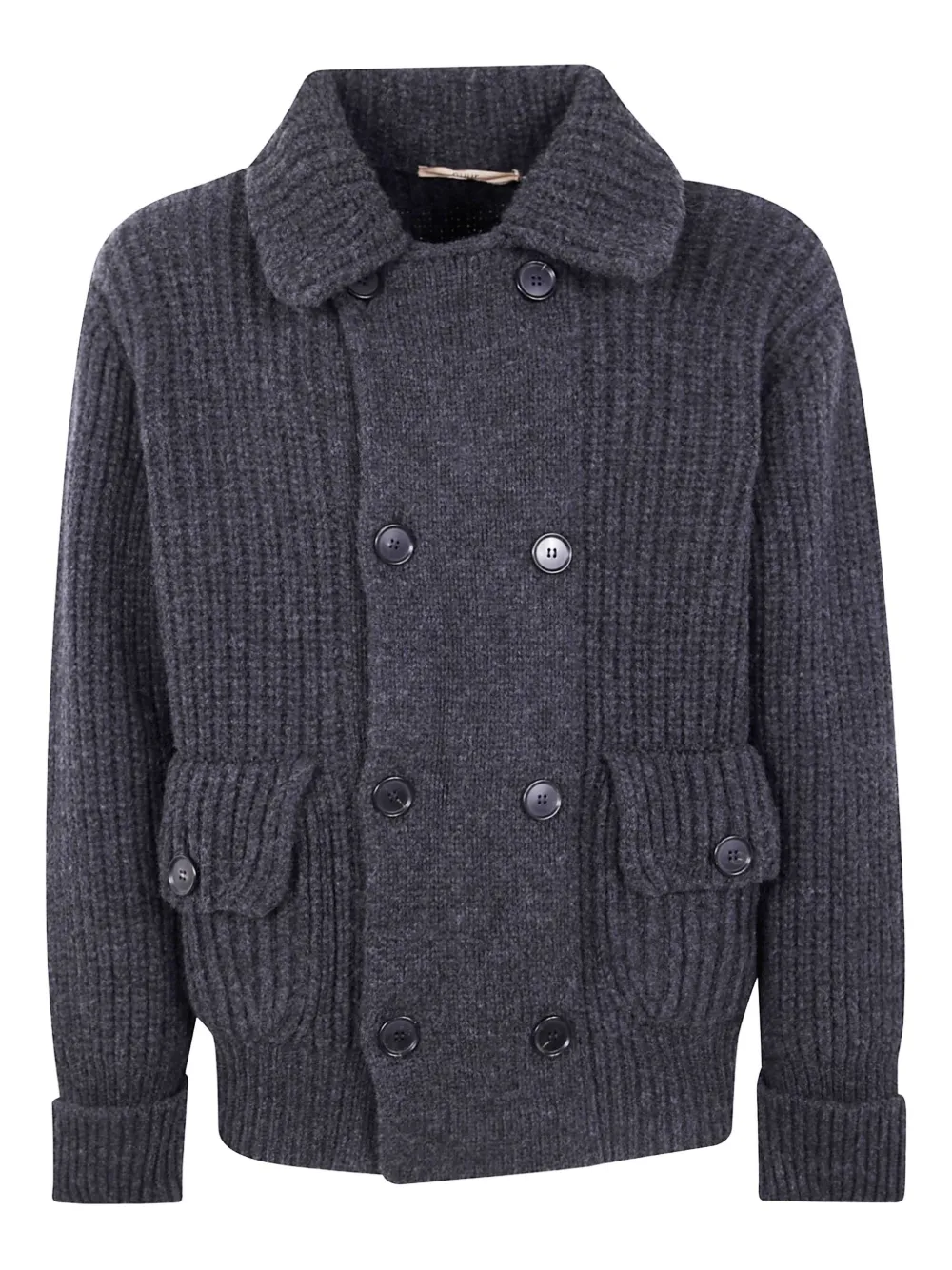 Nuur double-breasted ribbed cardigan | Grey | Image 1