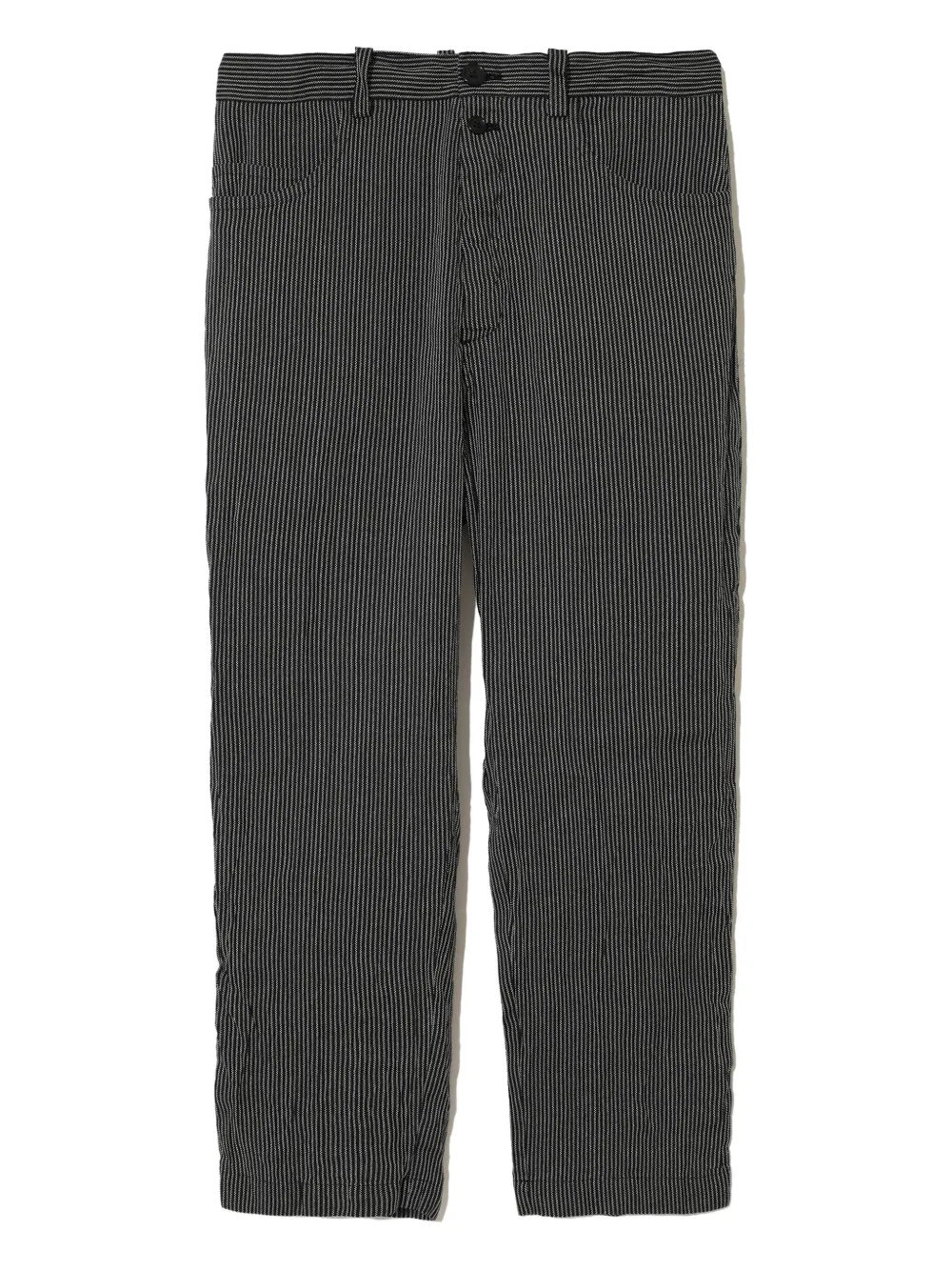 Undercover pinstripe drawstring-detail pants | Black | Image 1