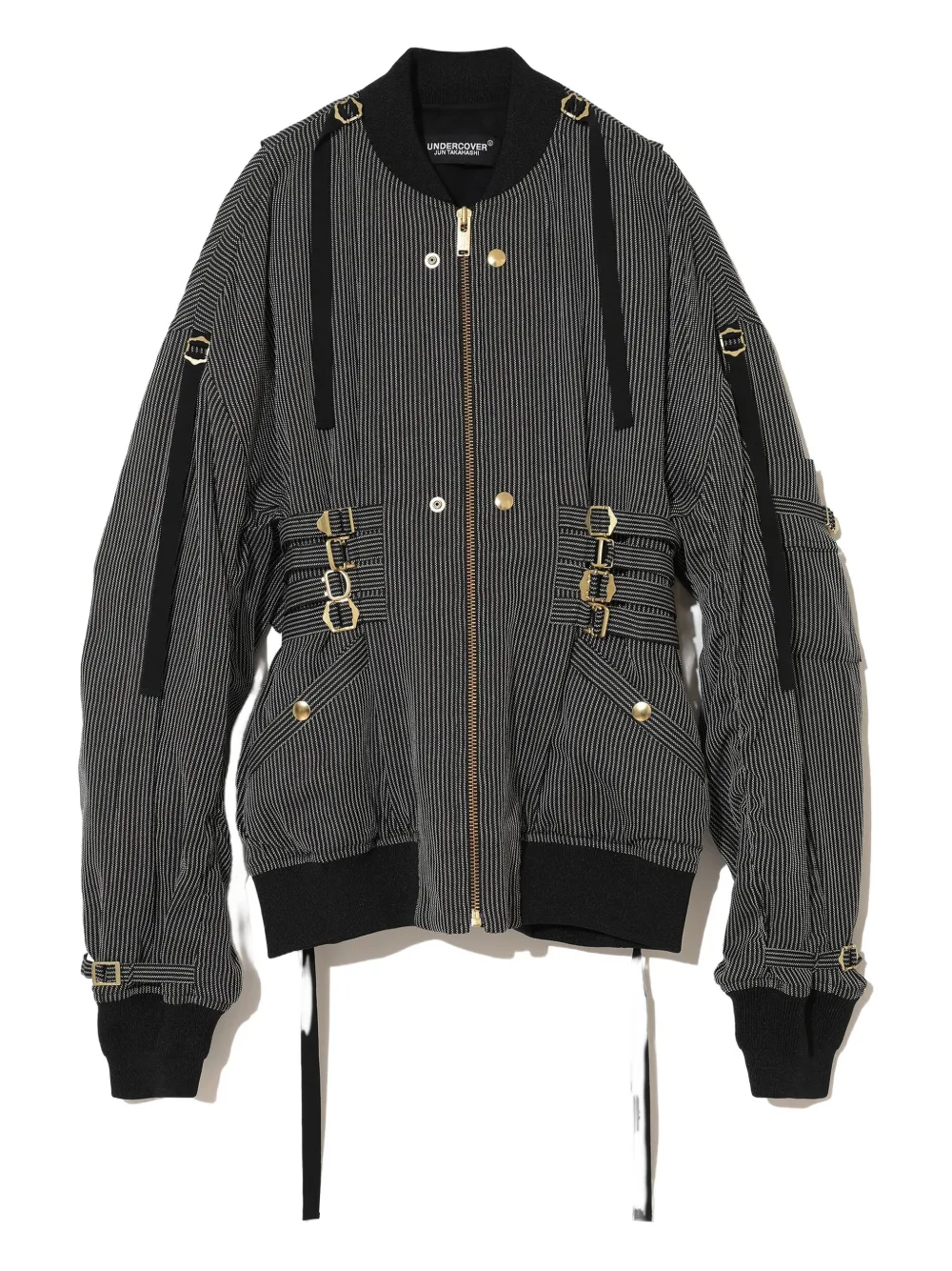 Undercover Pinstripe Bomber Jacket In Gray