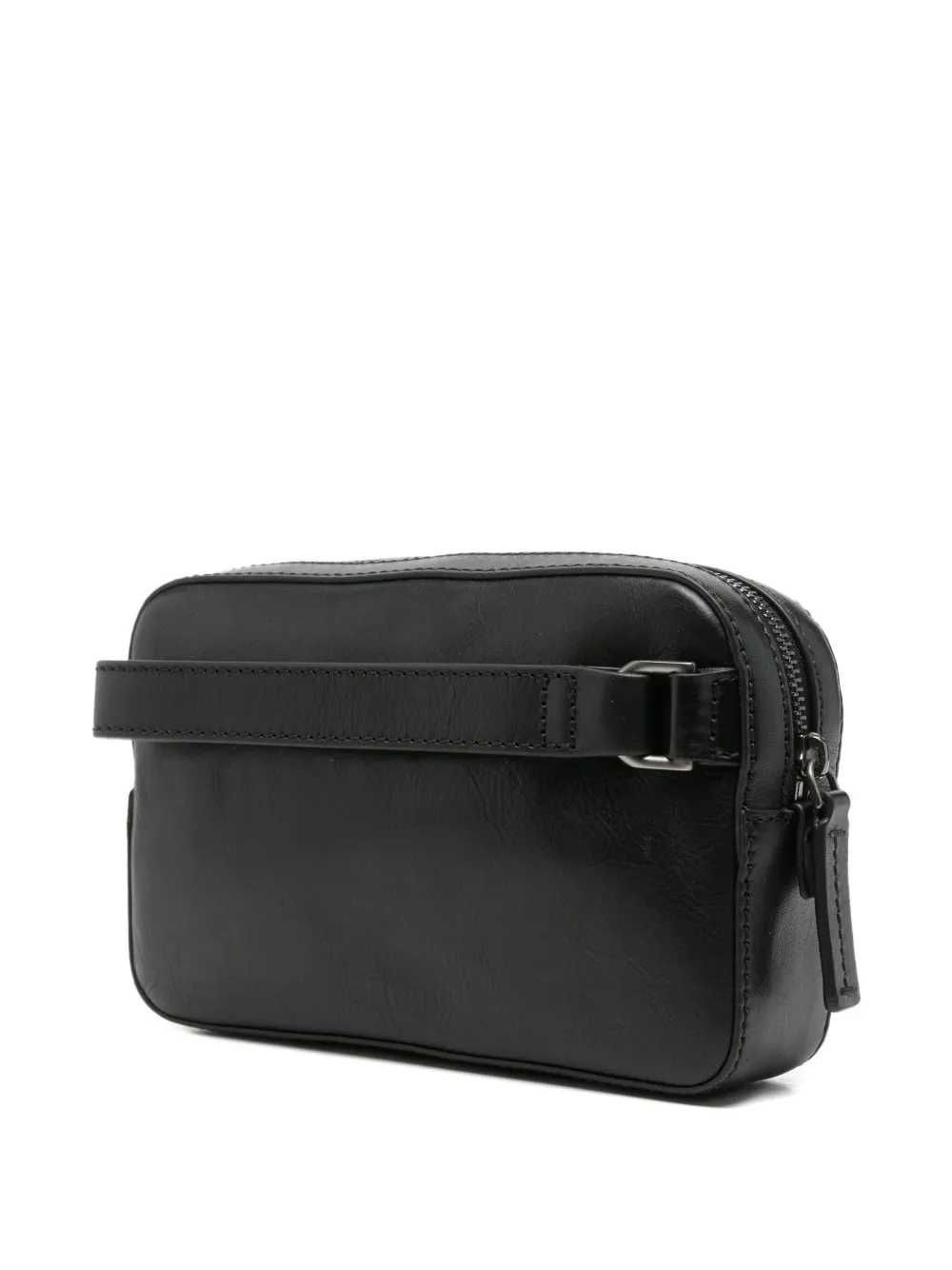 The Bridge zip leather clutch bag - Zwart
