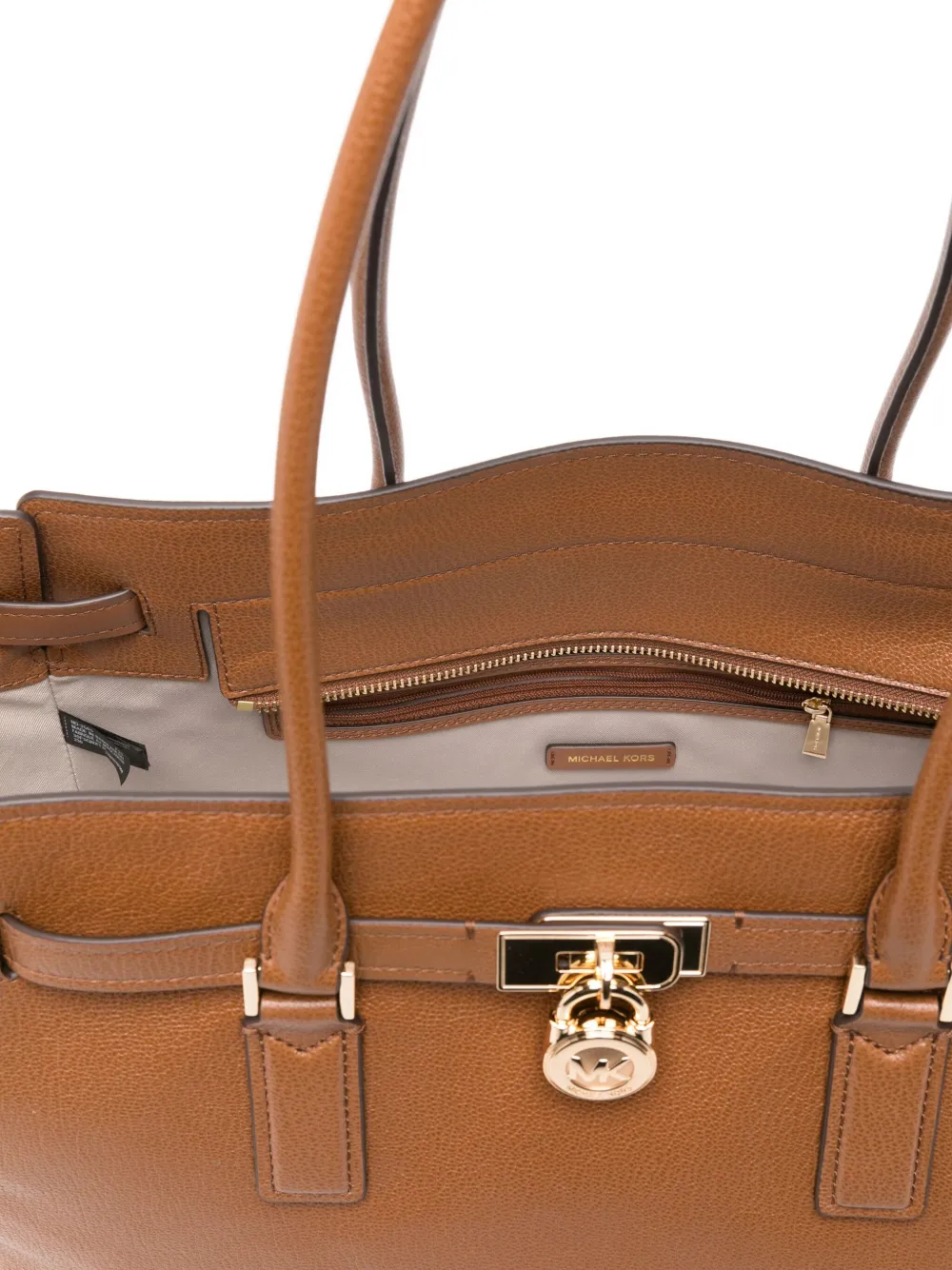Michael Kors Leren shopper met hangslotdetail Bruin