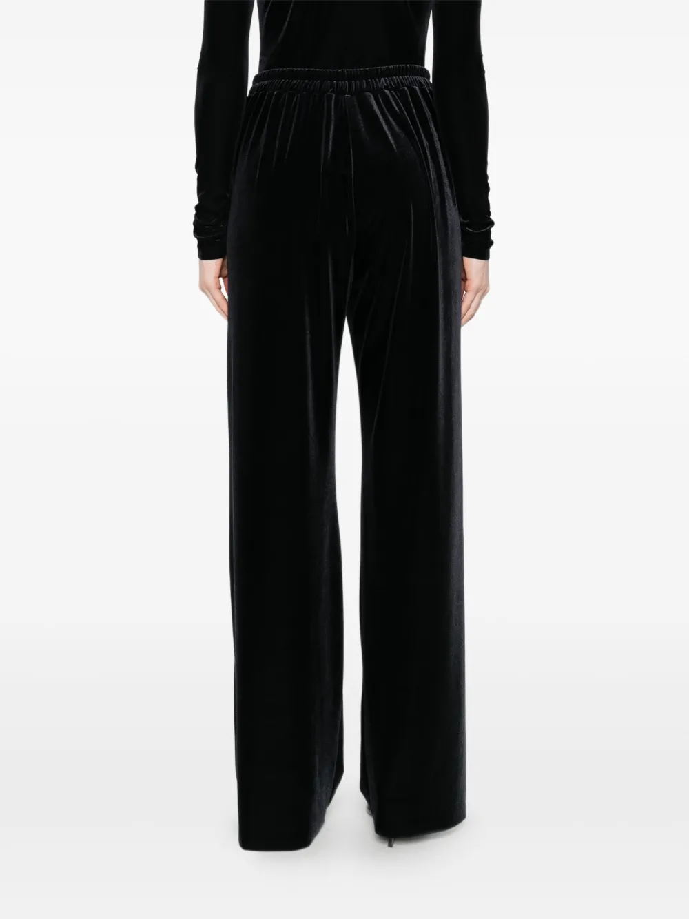Amazuìn Wide-leg High-waisted Trousers In Black