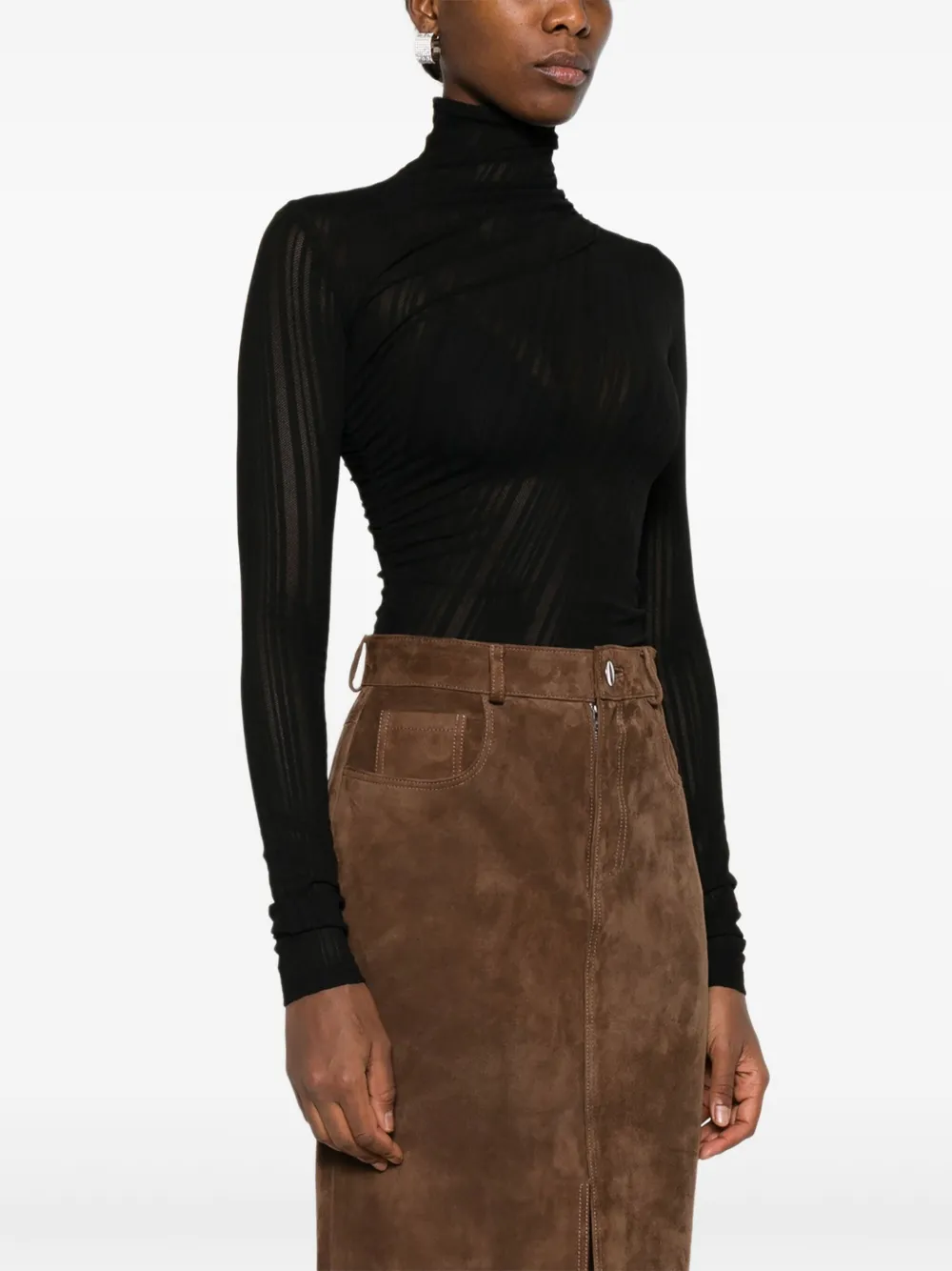 Amazuìn Turtleneck Bodysuit In Black