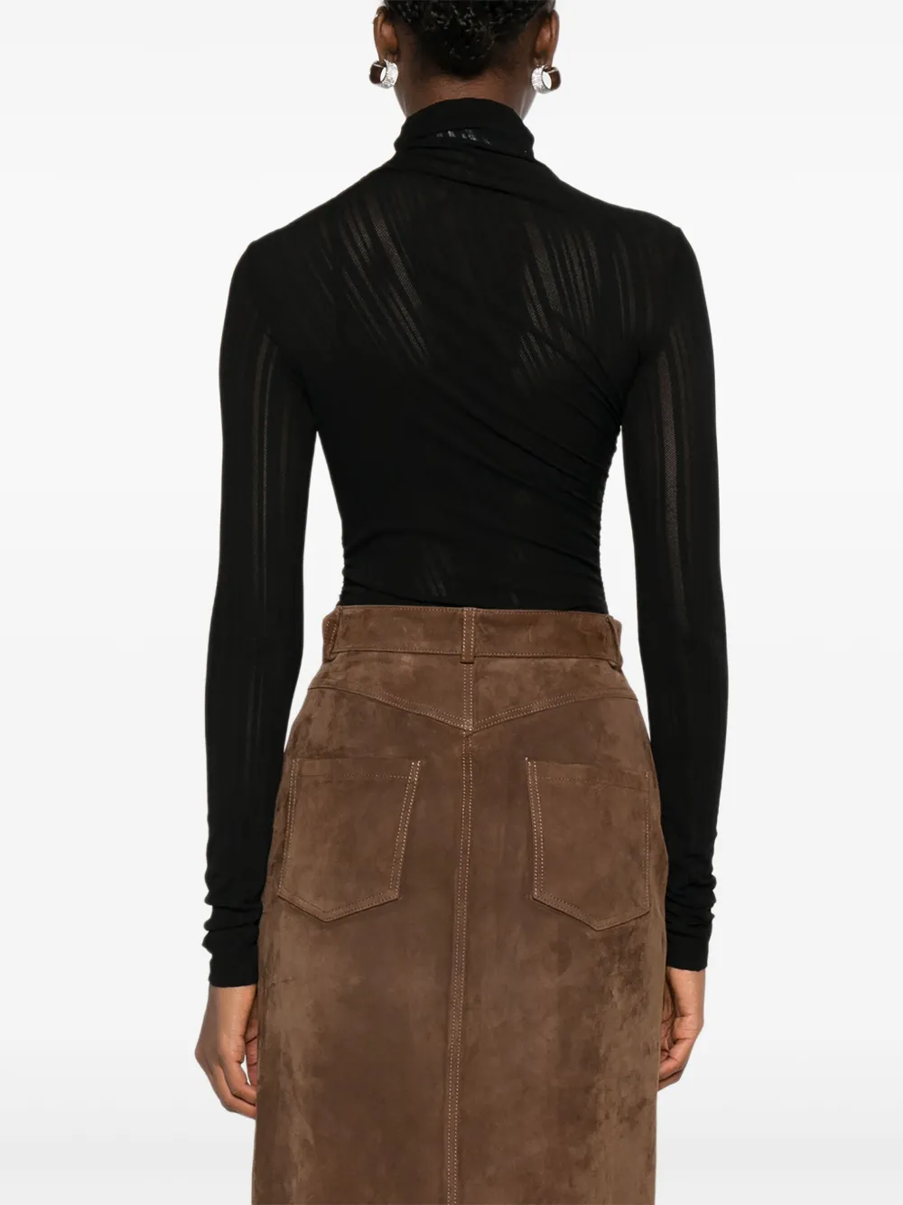 Amazuìn Turtleneck Bodysuit In Black