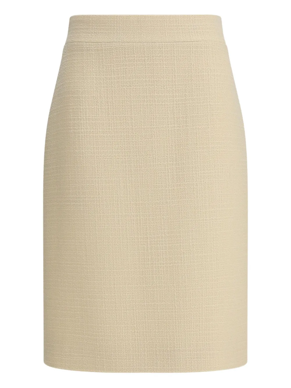 Valentino High-waisted Knee-length Textured Skirt In Neutral