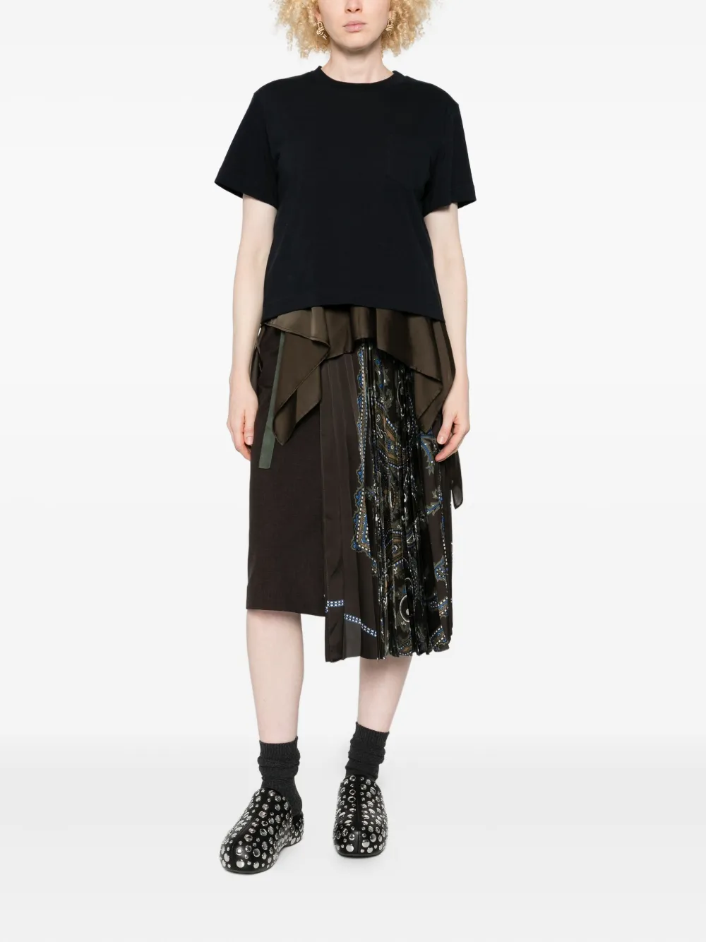 sacai draped-hem T-shirt | T-Shirts & Jersey Shirts | Image 2