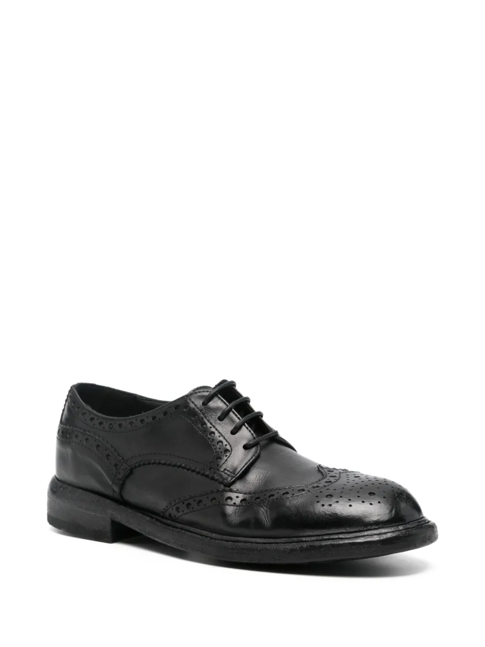 Moma World leren Oxford brogue schoenen Zwart