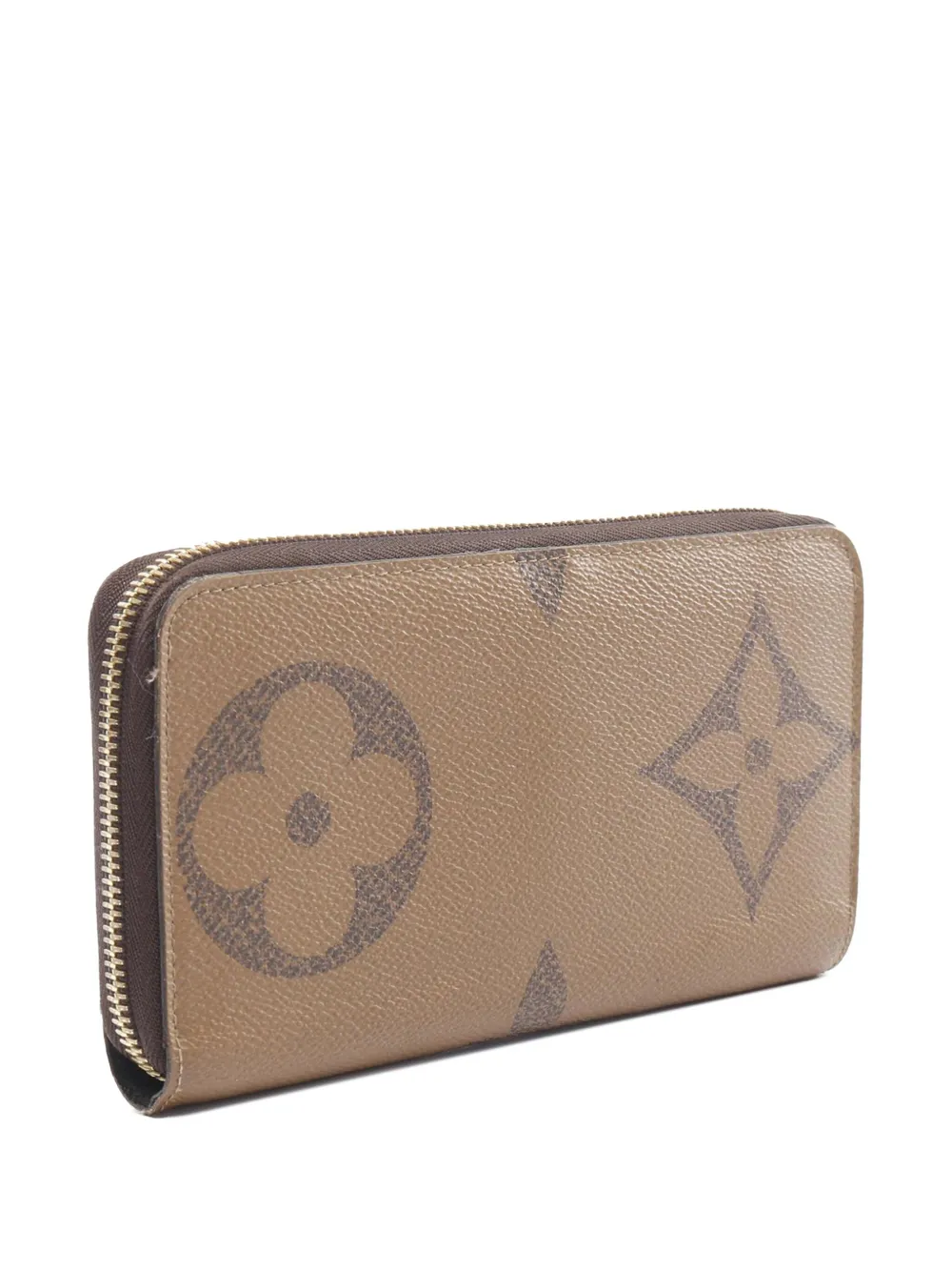 Pre-owned Louis Vuitton 2020 Monogram Giant Reverse Zippy Wallet Long Wallets In Brown