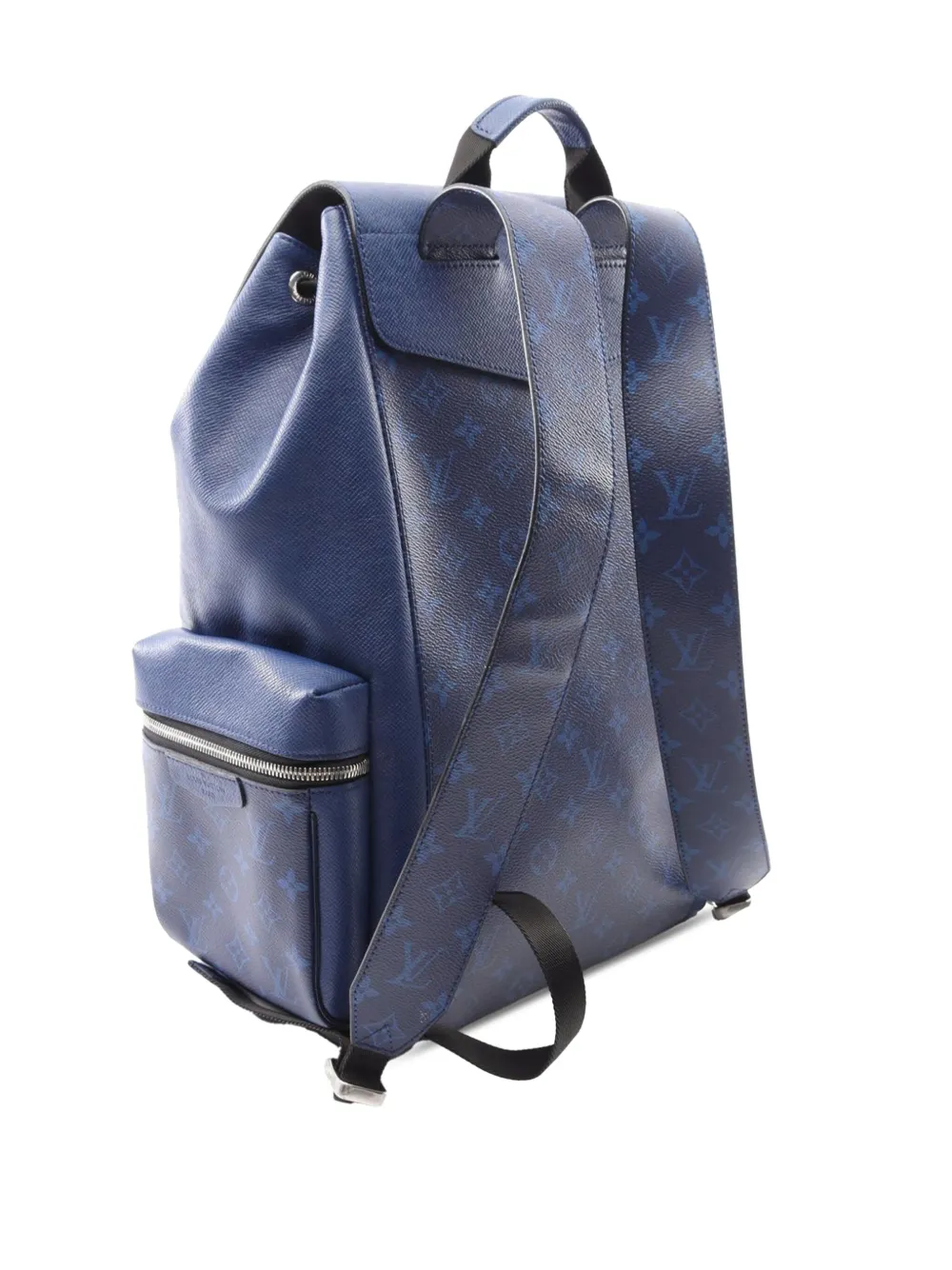 Pre-owned Louis Vuitton 2021-2025 Monogram Eclipse Taigarama Outdoor Backpack In Blue