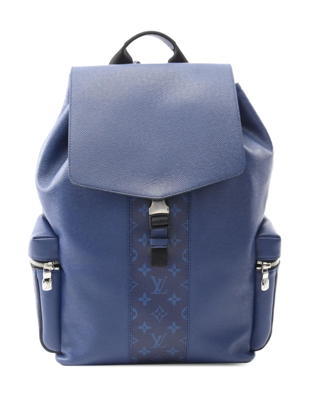Pre-owned Louis Vuitton 2021-2025 Monogram Eclipse Taigarama Outdoor Backpack In Blue