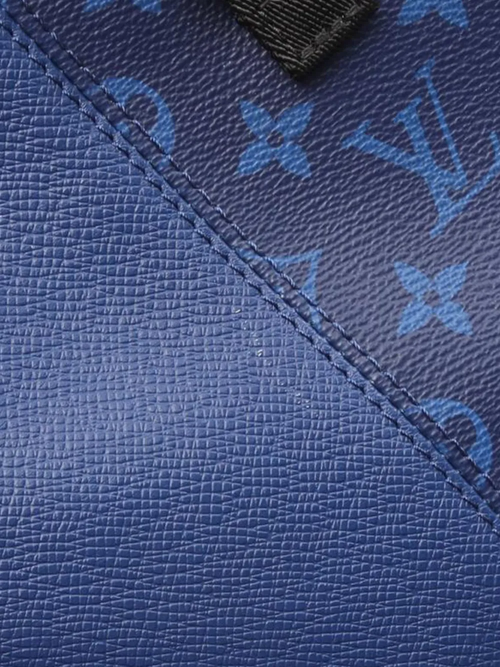 Pre-owned Louis Vuitton 2021-2025 Monogram Eclipse Taigarama Outdoor Backpack In Blue