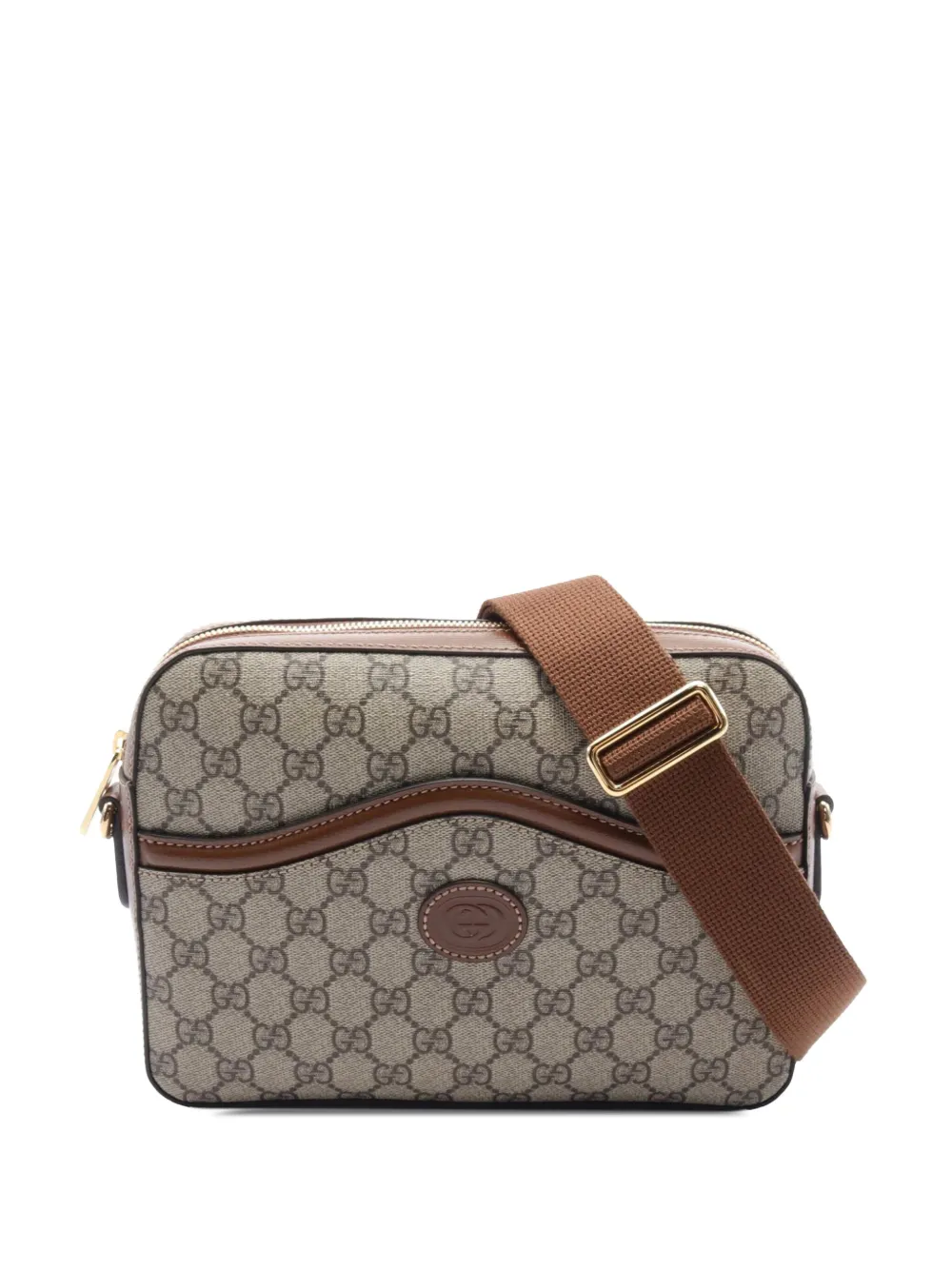 Gucci Pre-Owned 2016-2025 GGスプリーム レトロ インターロッキングG メッセンジャーバッグ - ブラウン Gucci Pre-Owned 2016-2025 GGスプリーム レトロ インターロッキングG メッセンジャーバッグ - ブラウン