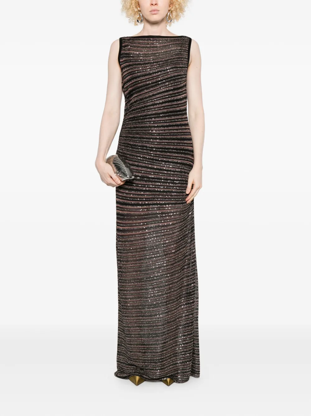 Missoni Sequin-embellished Maxi Dress In Brown
