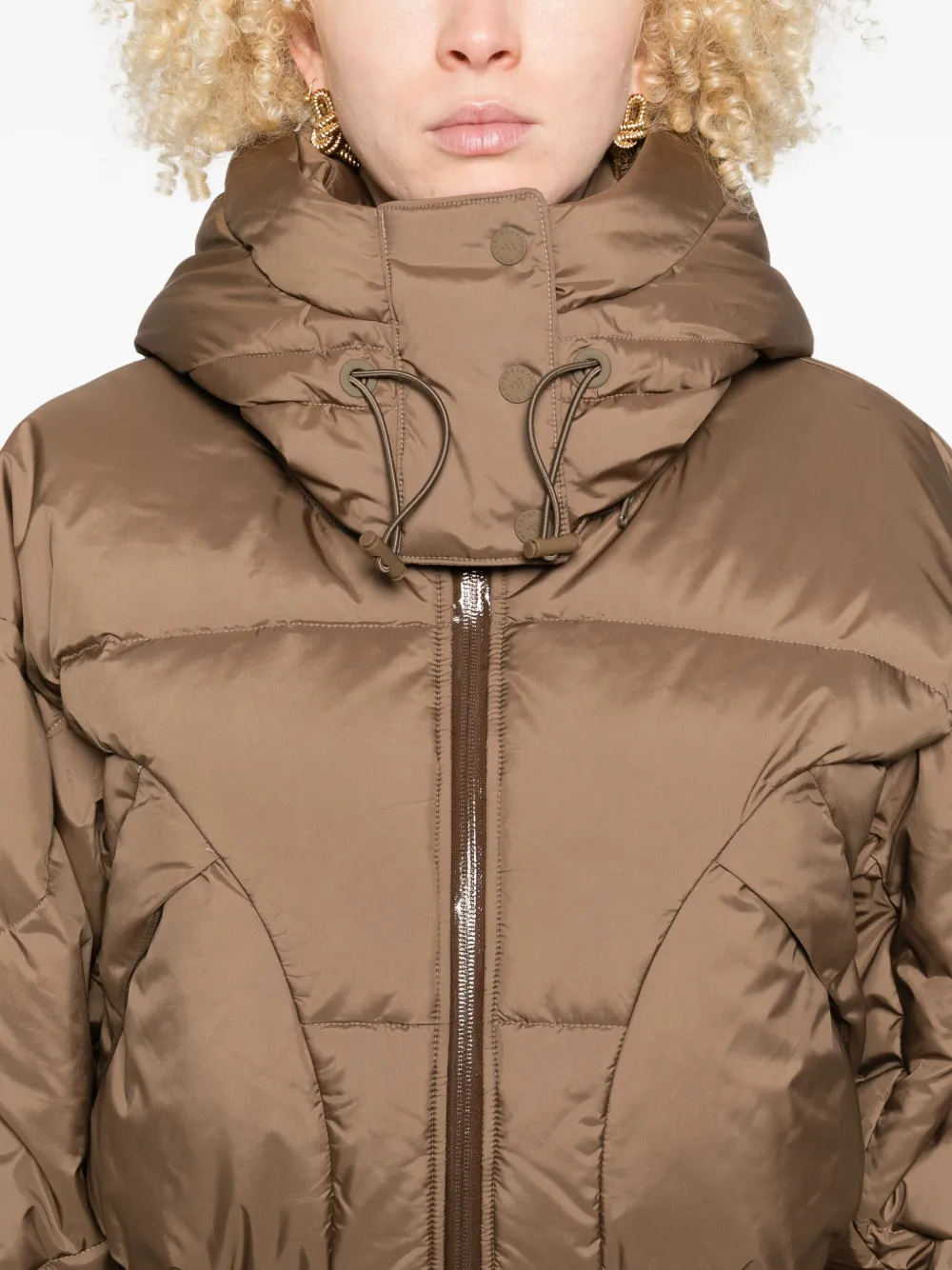 adidas by Stella McCartney Gevoerd jack met capuchon Bruin