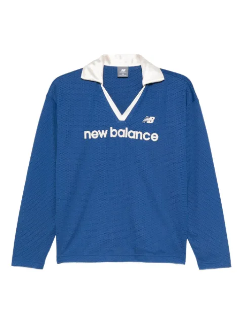 New Balance logo-embroidered V-neck T-shirt