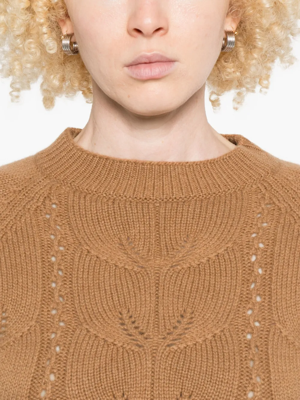 Ermanno Scervino Opengebreide trui met korte mouwen Beige