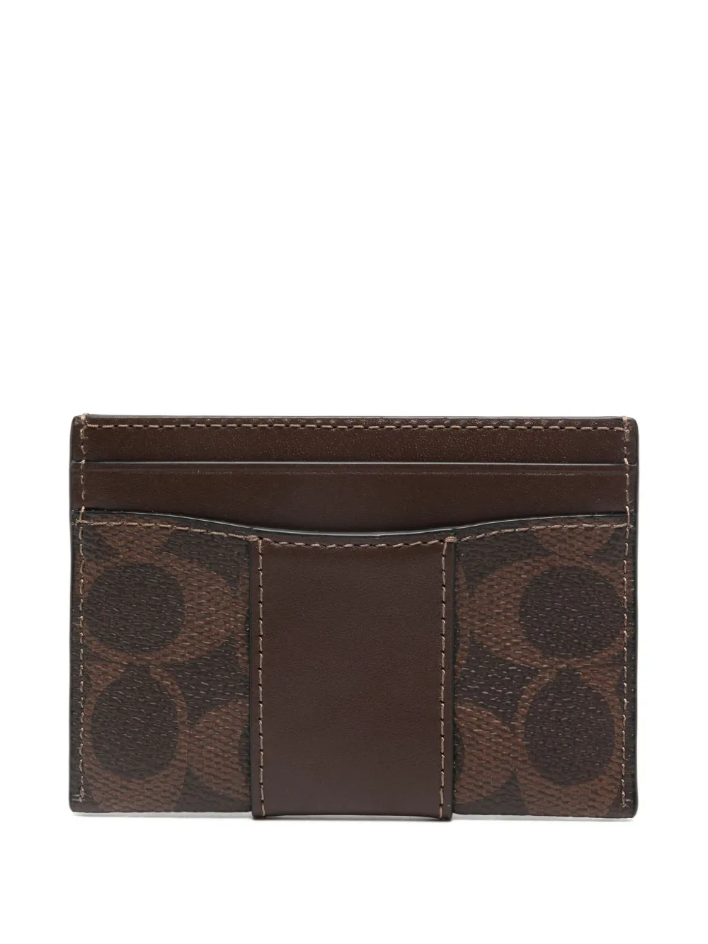 Coach Signature Canvas card holder - B4 BRASS/MAPLE