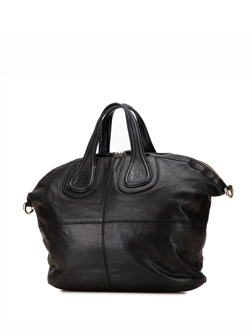 Pre-owned Givenchy 2006-2025 Medium Lambskin Nightingale Satchel In Black