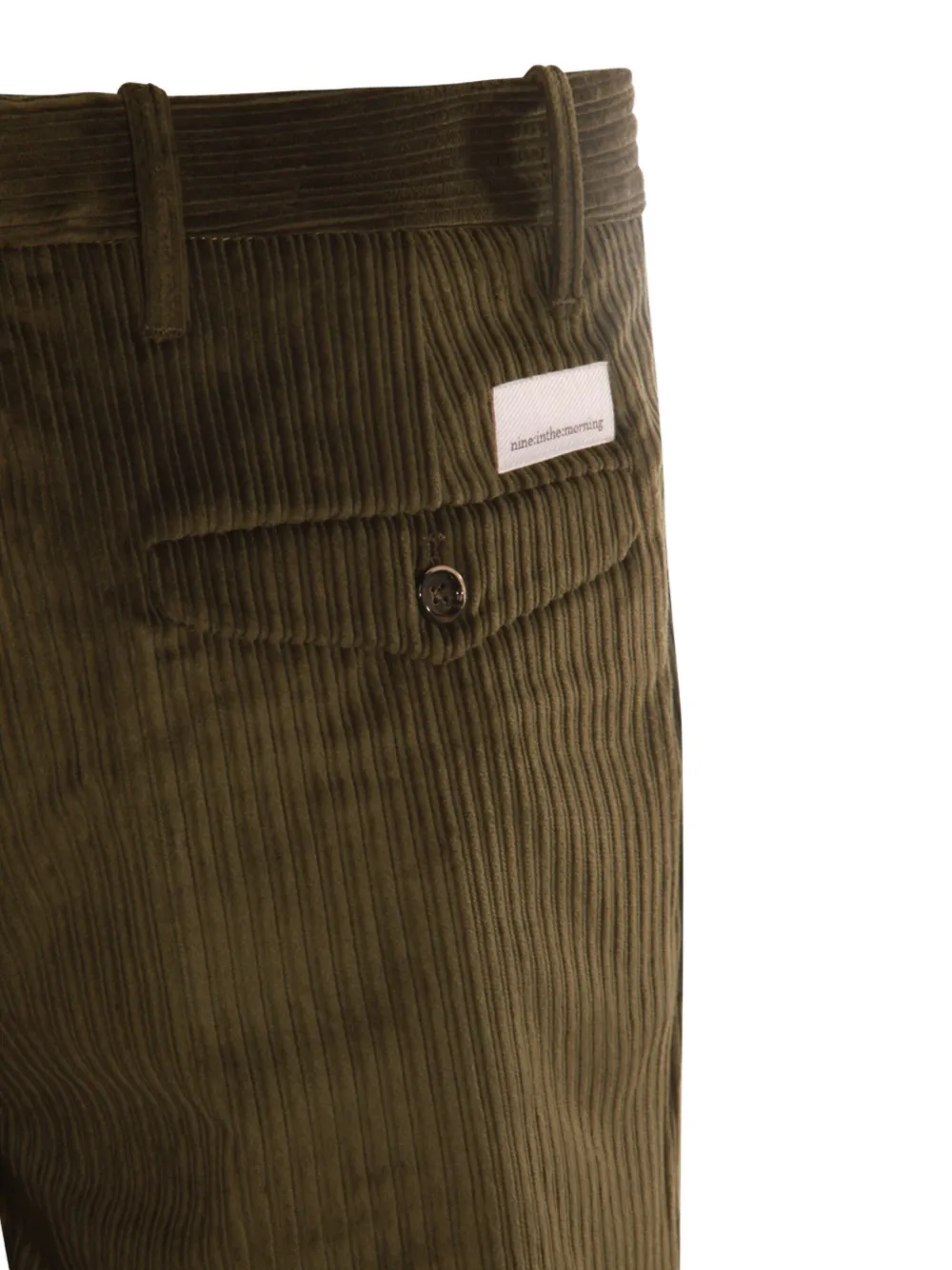 Nine In The Morning Dark Green Cotton Pants In Green