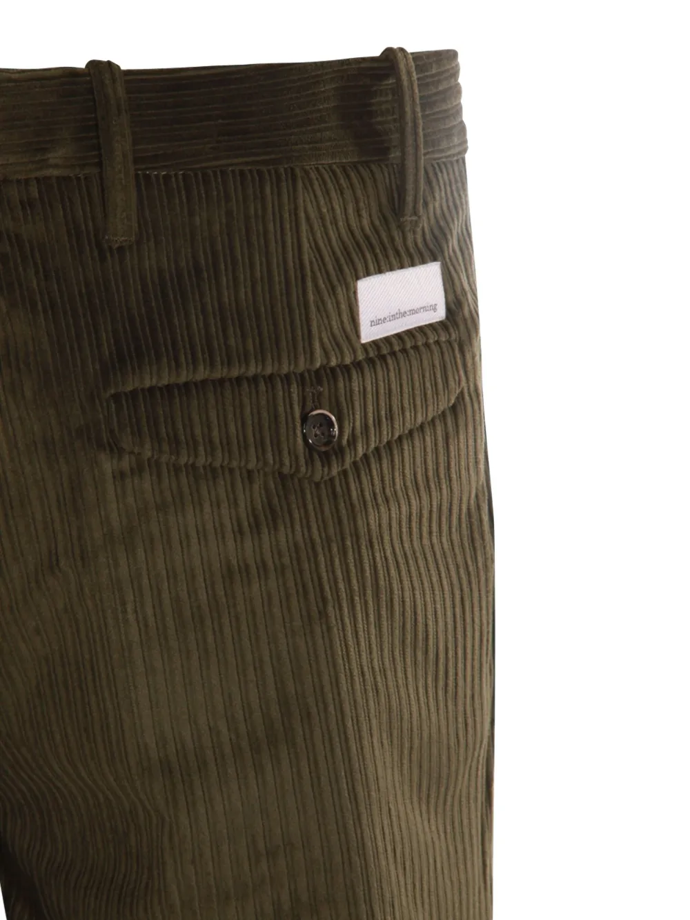 Nine In The Morning Dark Green Cotton Pants In Green