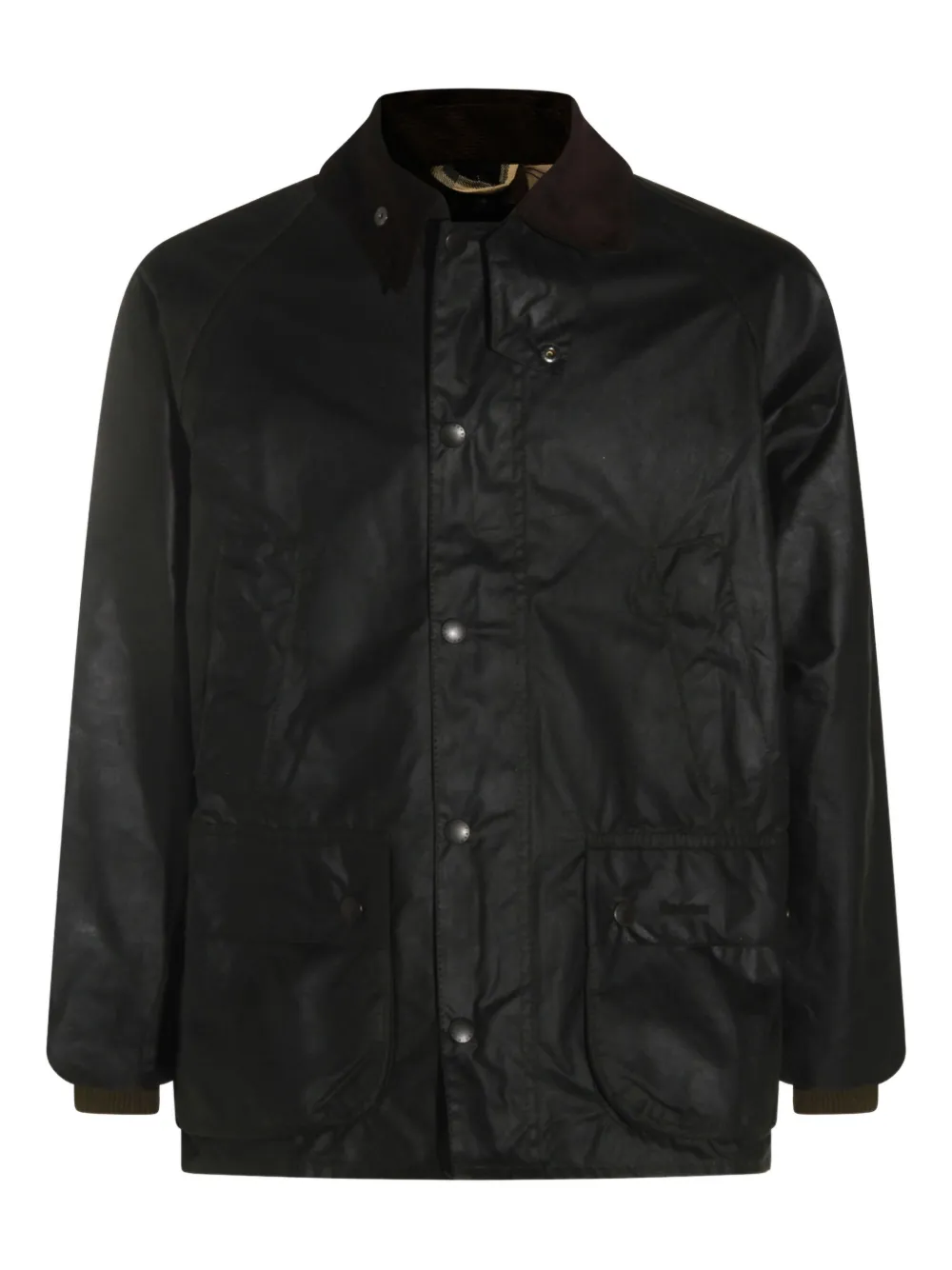 Barbour Relaxed Fit Jacket Corduroy Collar In Black