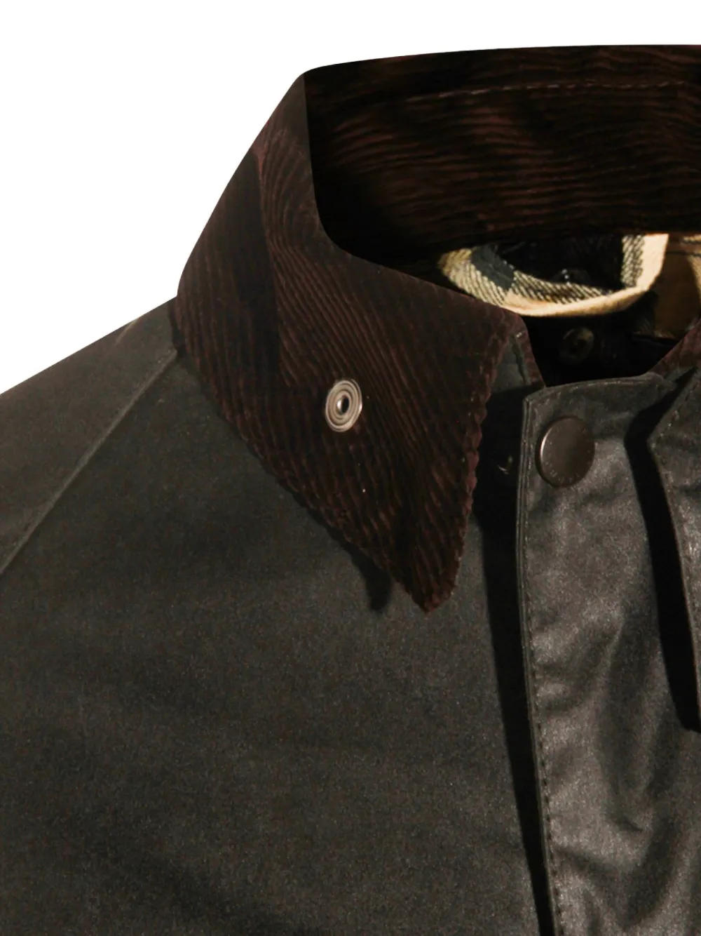 Barbour Relaxed Fit Jacket Corduroy Collar In Black