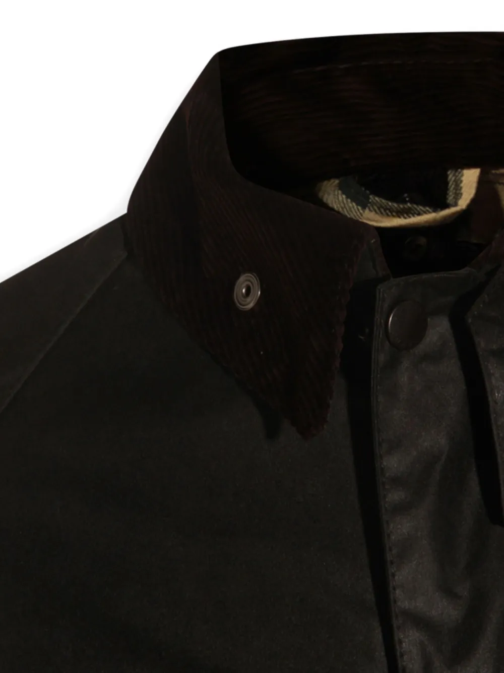 Barbour Relaxed Fit Jacket Corduroy Collar In Black
