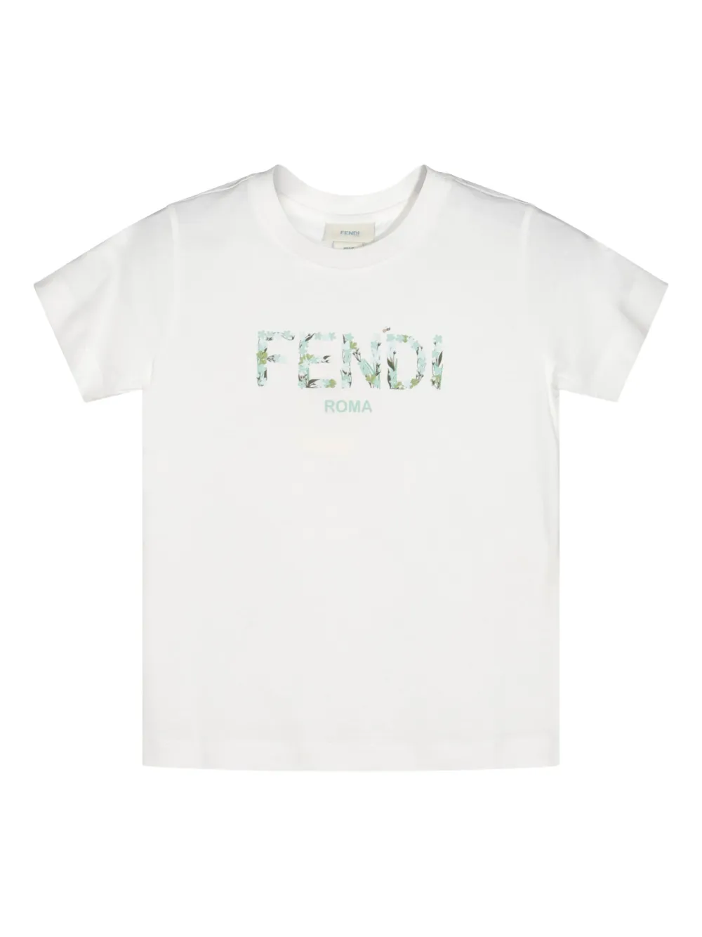 Fendi Kids floral-logo T-shirt | White | Image 1