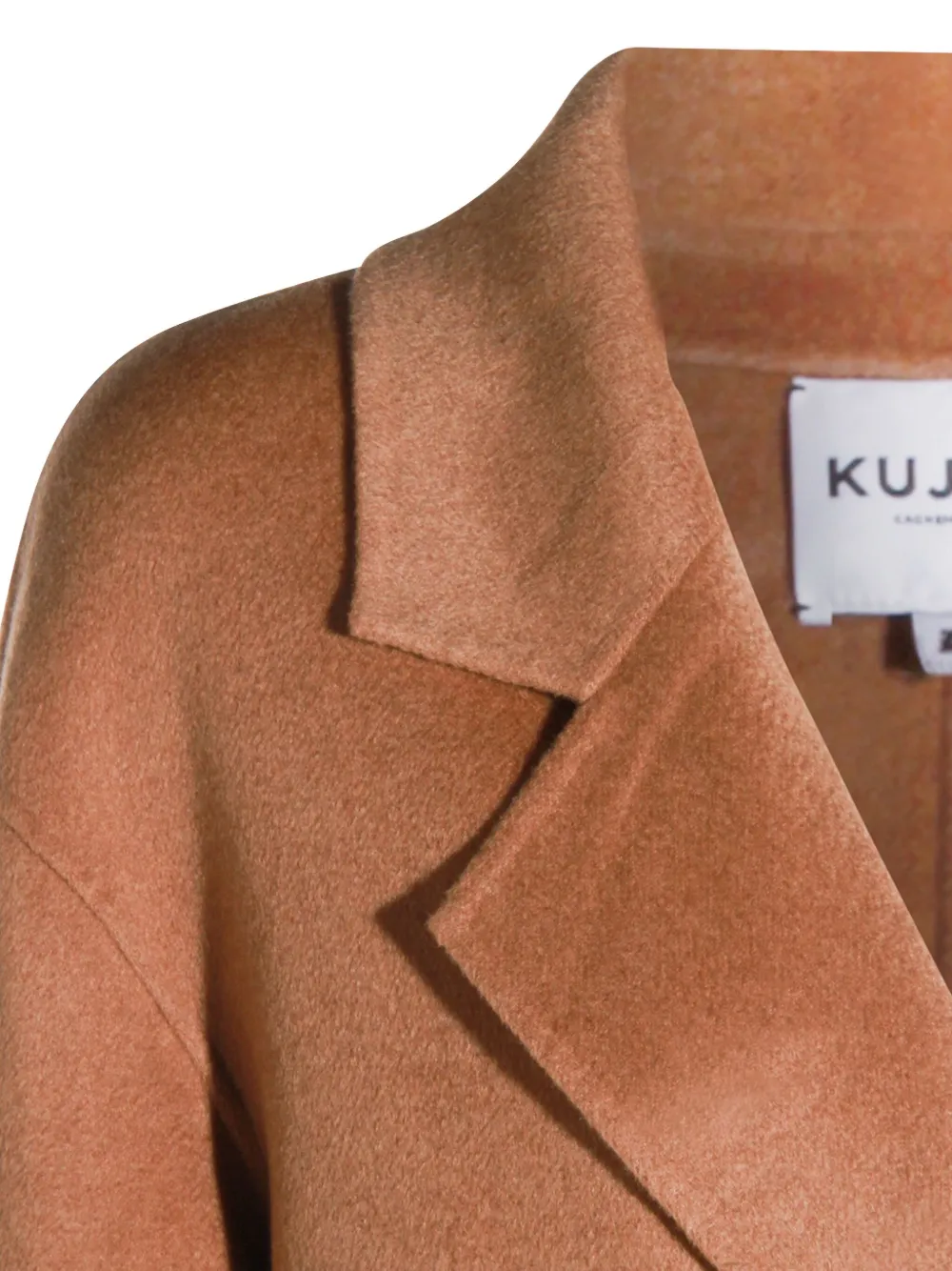 Kujten Double-breasted Mid-length Coat Lapels In Brown