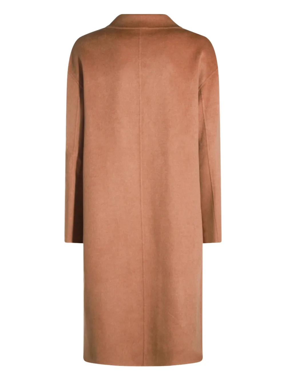 Kujten Double-breasted Mid-length Coat Lapels In Brown