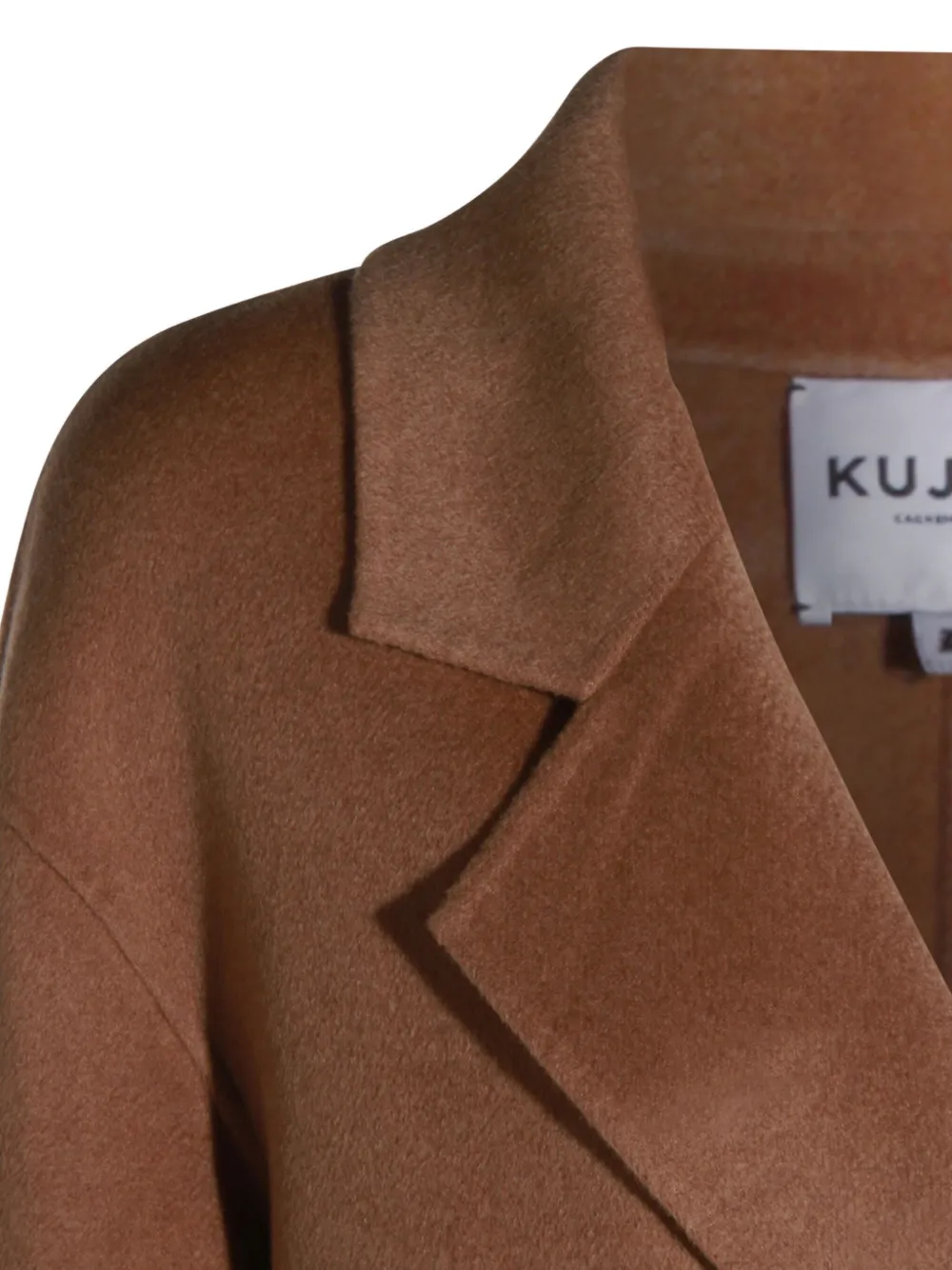 kujten Wollen jas met dubbele rij knopen Bruin