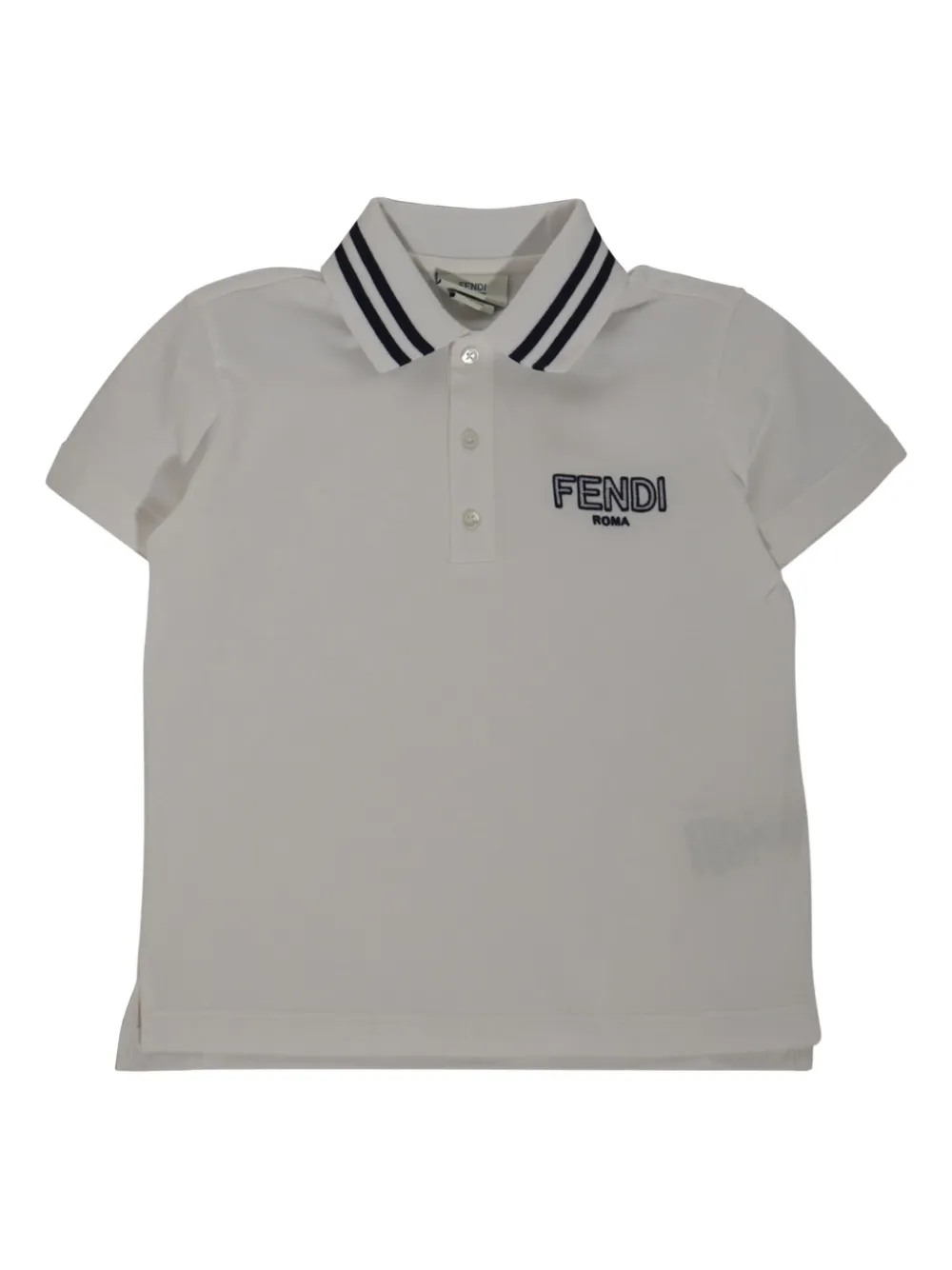 Fendi Kids' Logo-embroidery Polo Shirt In Gray
