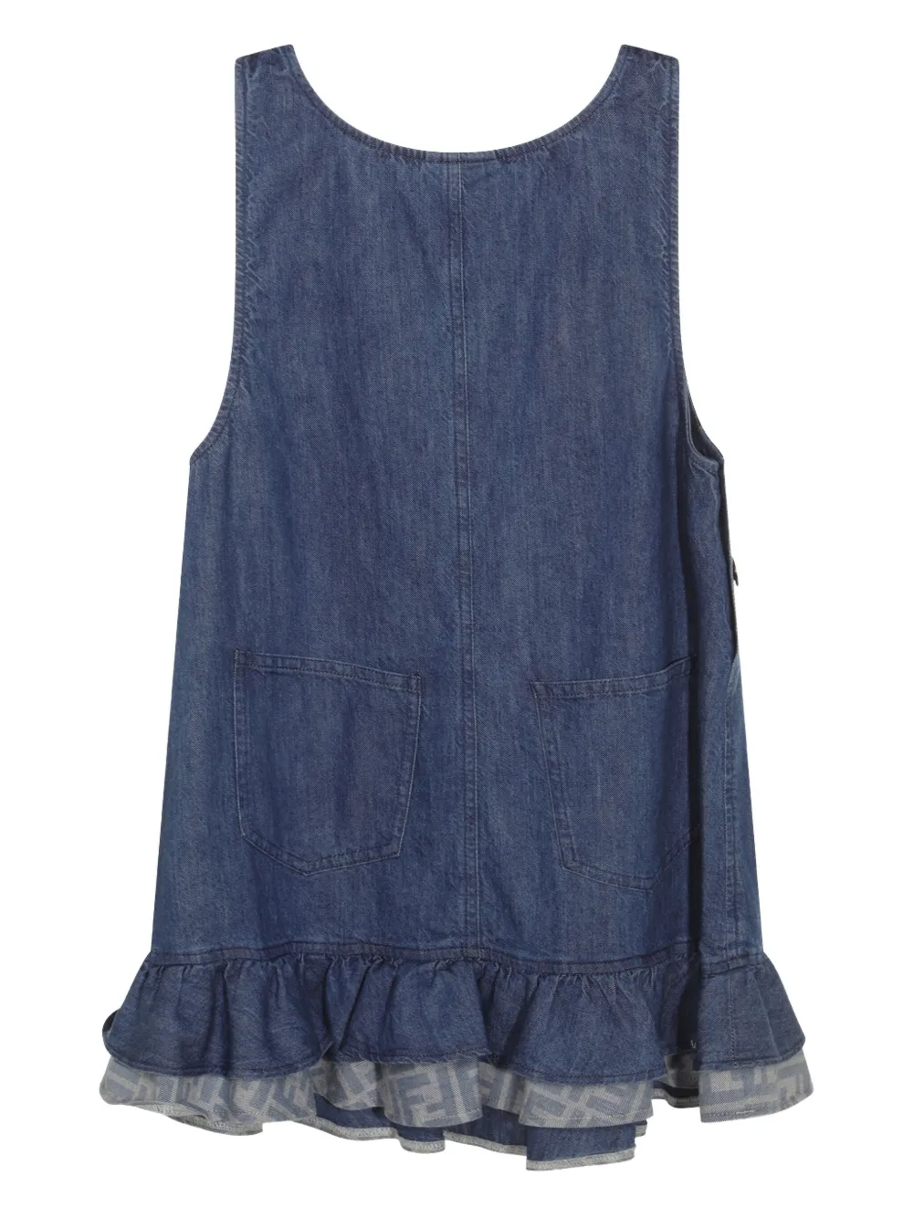 Fendi Kids Spijkerjurk met ruches Blauw