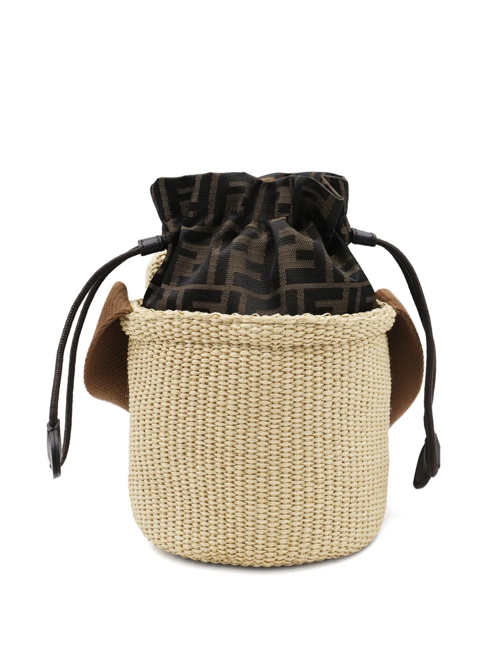 Fendi Kids Geweven tas met beerprint - Beige