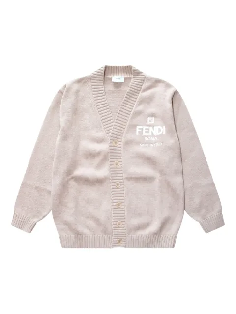Fendi Kids logo-embroidered cardigan