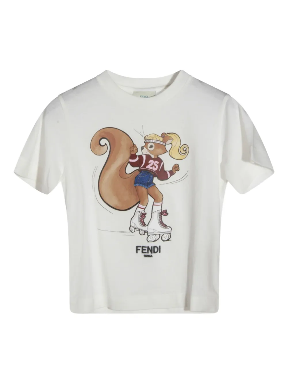 Fendi Squirrel-print T-shirt In White