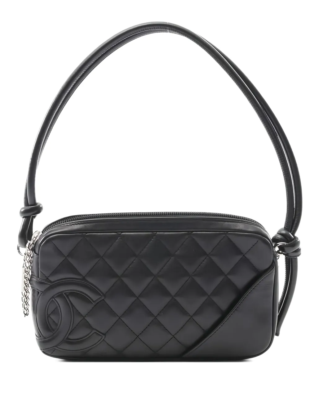 Pre-owned Chanel Cambon-line Accessory Pouch Handbag In Black