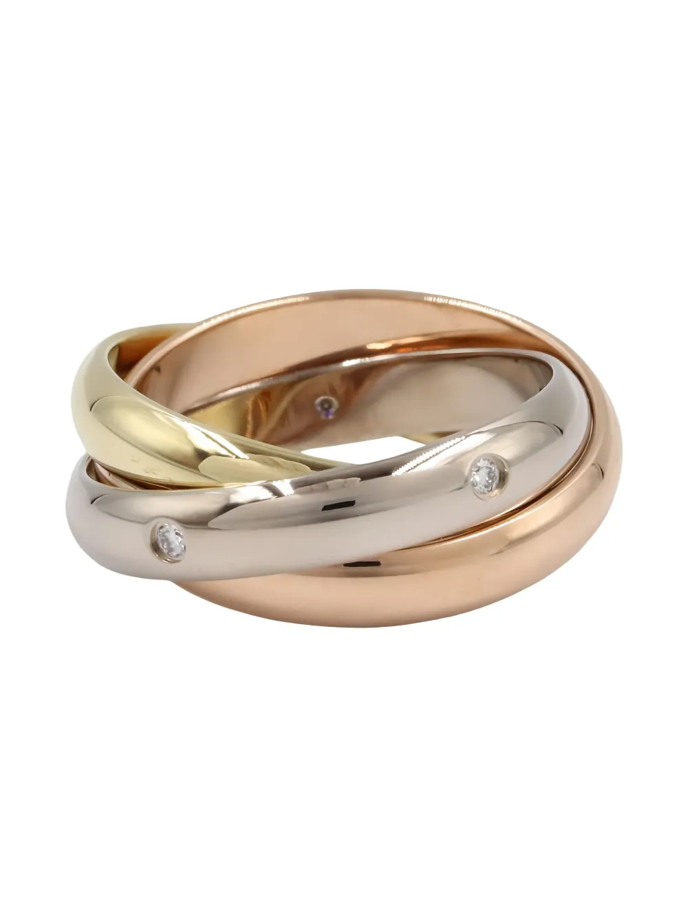 Pre-owned Cartier 18k Yellow And Rose Gold Trinity Ring