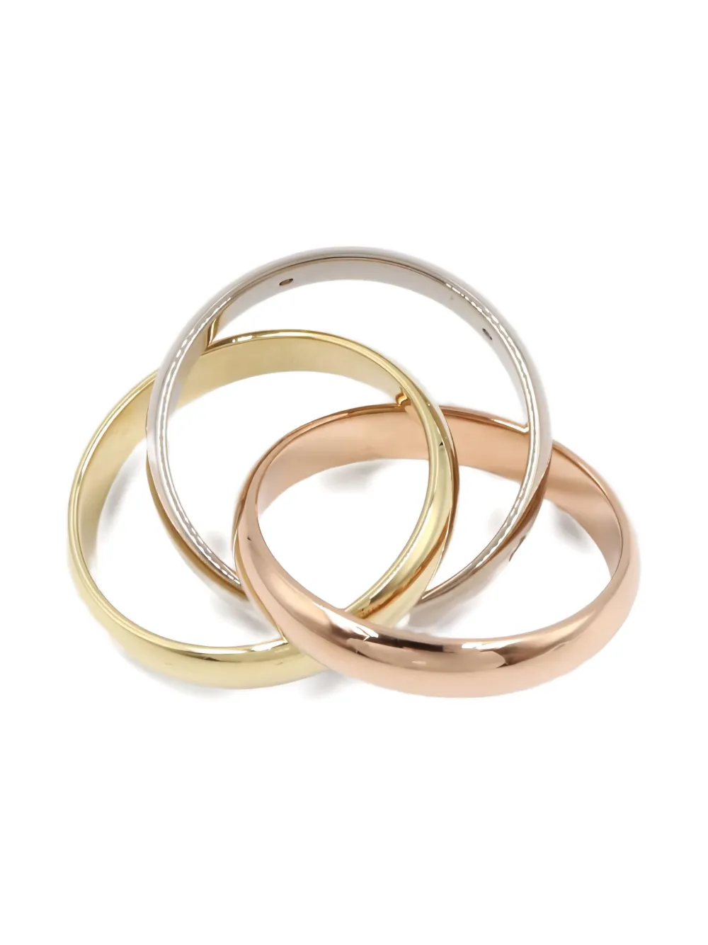 Pre-owned Cartier 18k Yellow And Rose Gold Trinity Ring