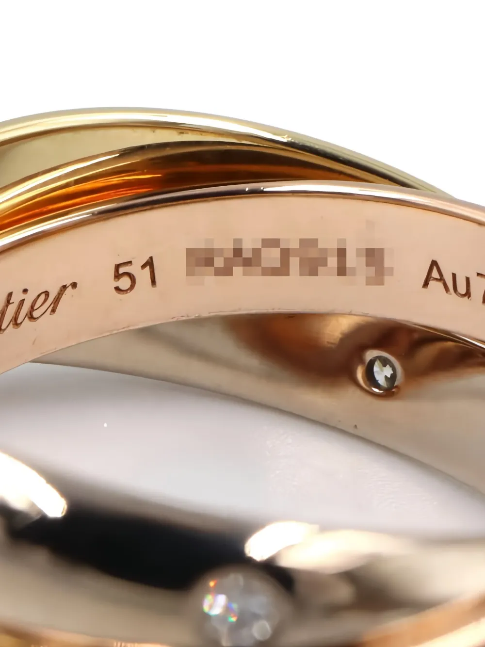 Pre-owned Cartier 18k Yellow And Rose Gold Trinity Ring