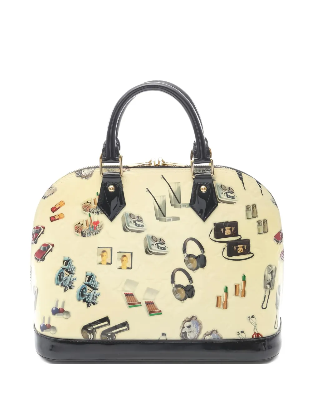 Pre-owned Louis Vuitton Sticker Animation Alma Pm Handbag In White