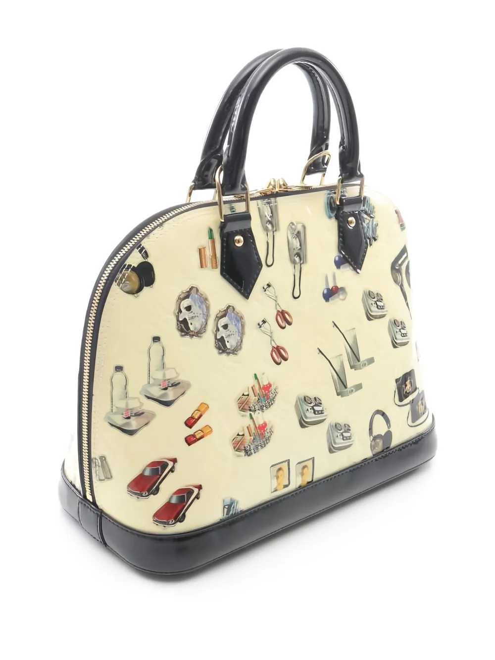 Pre-owned Louis Vuitton Sticker Animation Alma Pm Handbag In White