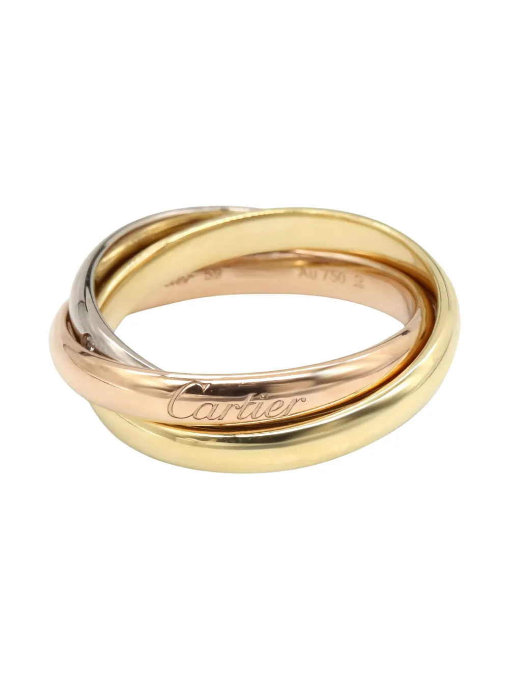 Cartier 18K yellow, rose and white gold Trinity diamond ring - ゴールドトーン Cartier 18K yellow, rose and white gold Trinity diamond ring - ゴールドトーン