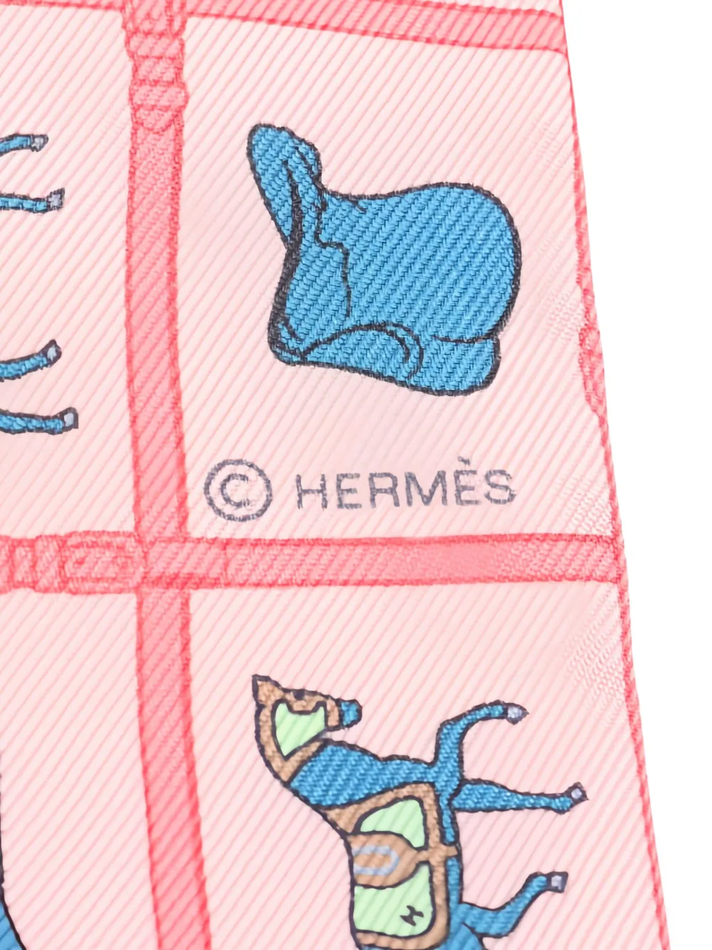Pre-owned Hermes 1920 Couvertures Et Tenues De Jour Rose Twilly Scarf In Pink