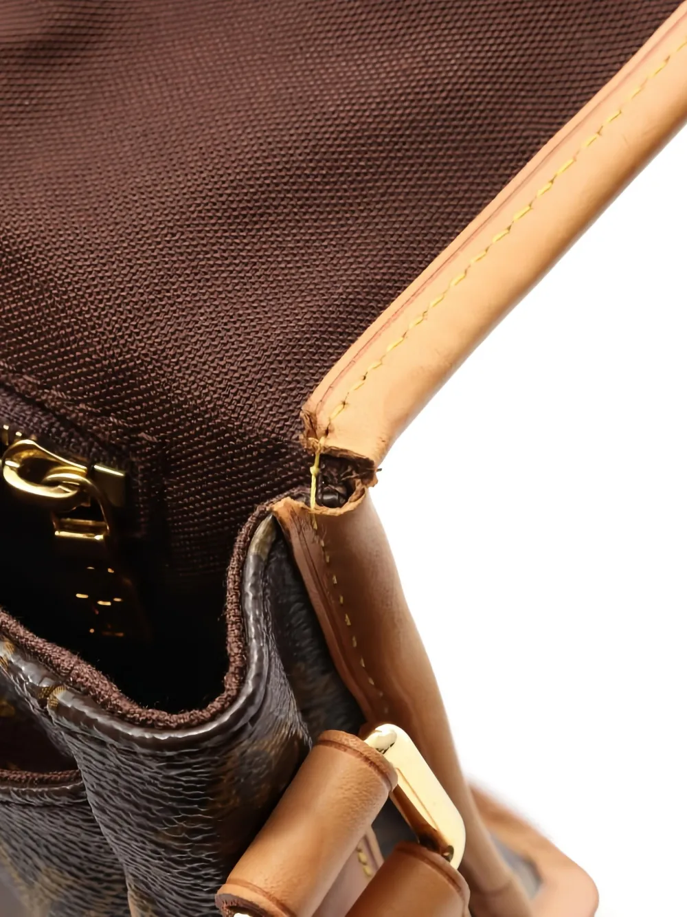 Pre-owned Louis Vuitton Menilmontant Pm Shoulder Bag In Brown