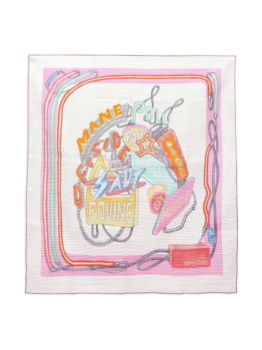 Hermès Pre-Owned 2010 Chevaloscope Neon scarf | White | Image 1