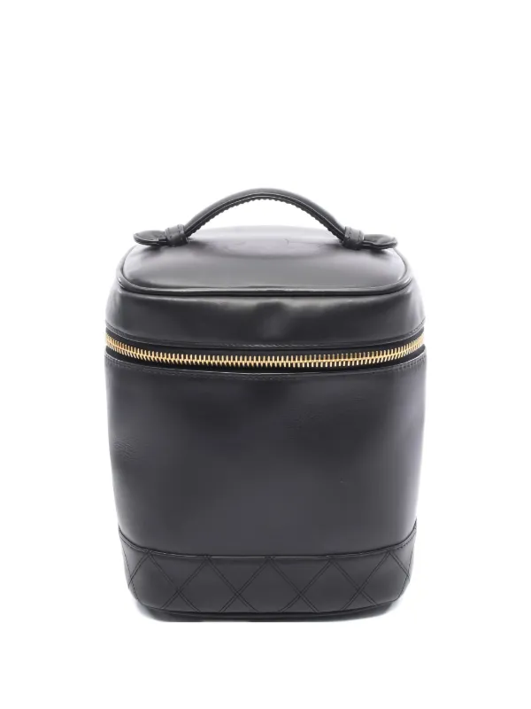 Chanel ブラック キルティング バニティバック CHANEL Pre-Owned キルティング バニティバッグ | ブラック | FARFETCH JP