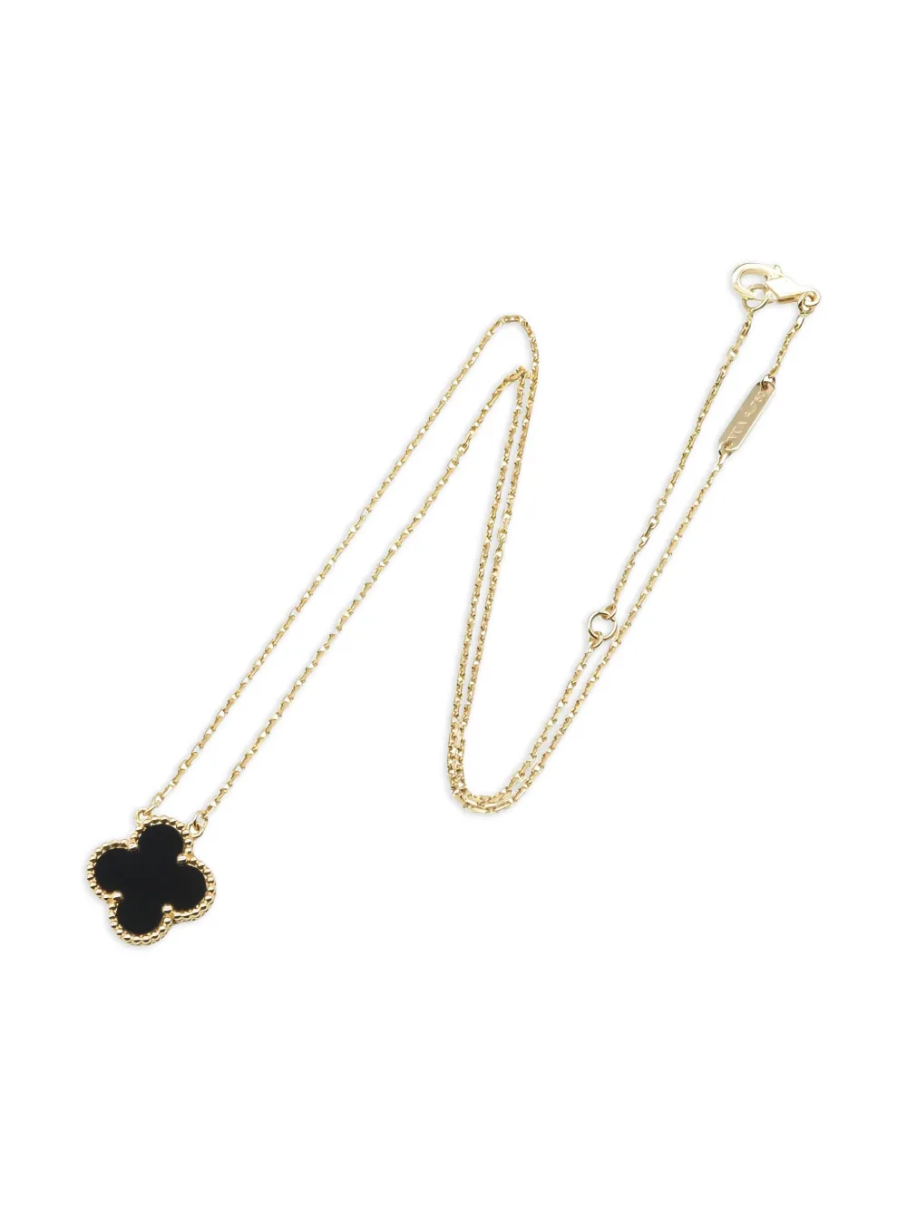 Van Cleef & Arpels Pre-Owned アルハンブラ オニキス ネックレス 18Kイエローゴールド - ゴールドトーン