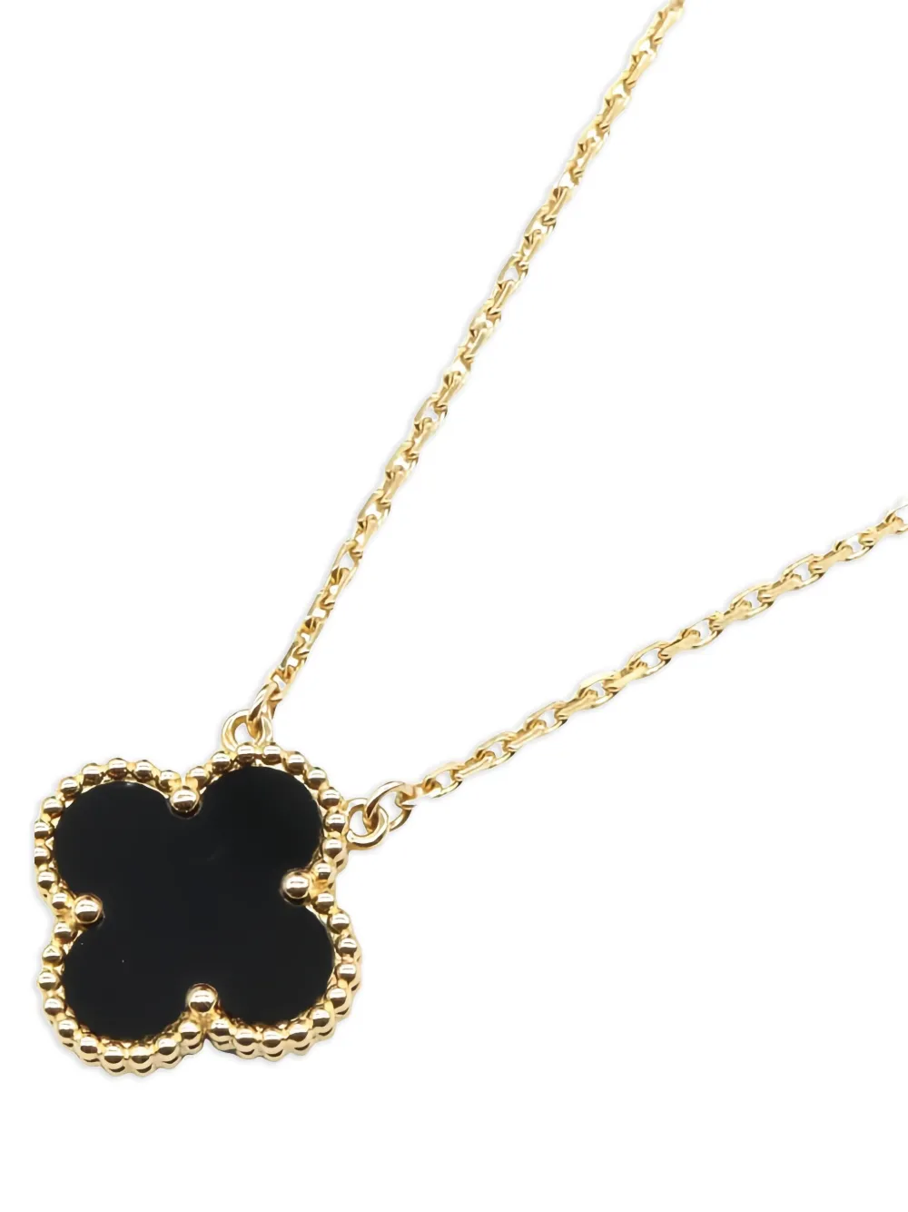 Van Cleef & Arpels Pre-Owned collier Alhambra en or jaune 18ct et onyx | Image 2